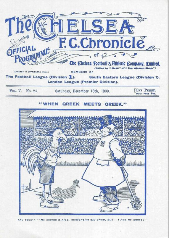 1909/10 - CHELSEA v TOTTENHAM HOTSPUR (REPRINT)
